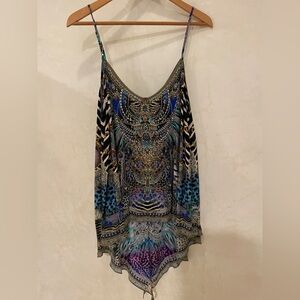 Camilla Franks, Shoestring Camisole, Split Back, 100% Silk, Size L